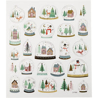 Set mit 25 Weihnachtsaufklebern | Schneekugeln — Bild 1
