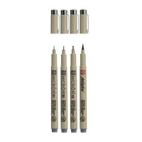 Set mit technischen Stiften Sakura Pigma Micron 3 fineliners a brush pen | dunkelgraue Farbtöne — Bild 5