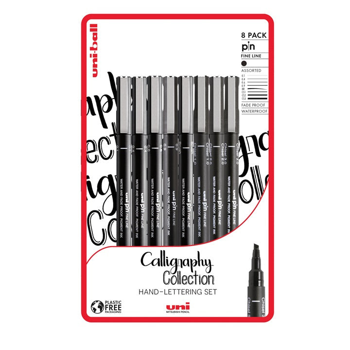 Set UNI PIN fineliner Kalligraphie-Marker 8 Stück — Bild 7