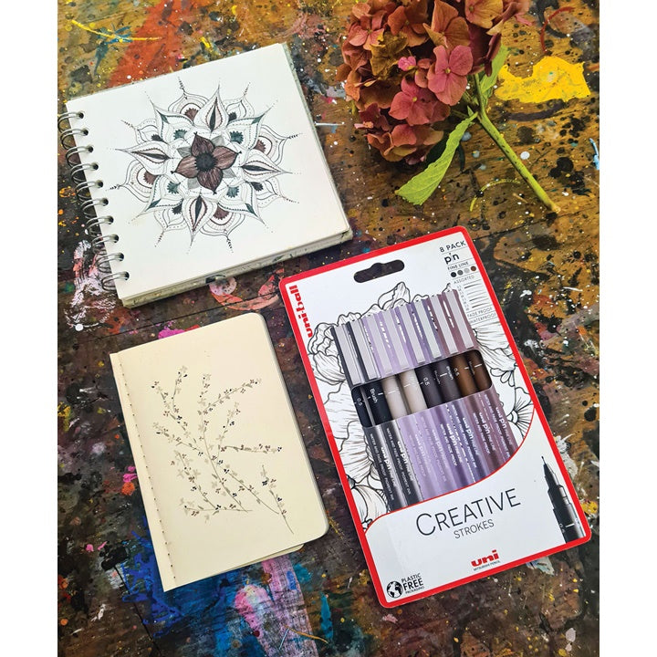 Set UNI PIN fineliner marker Creative Strokes 8 Stück — Bild 8