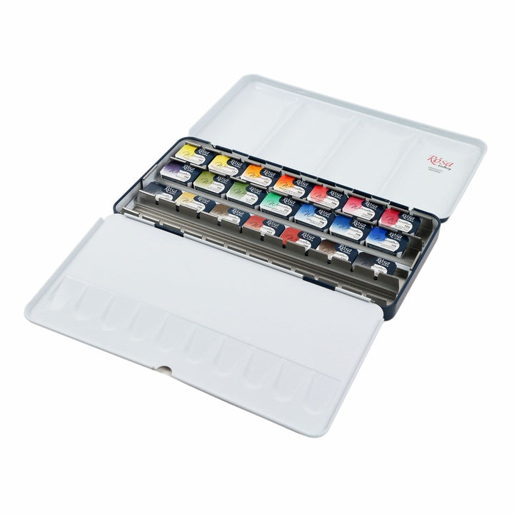 Set von Aquarellfarben "Classic" Metallgehäuse, 21 Farben, volle Pfannen, ROSA GALLERY — Bild 4