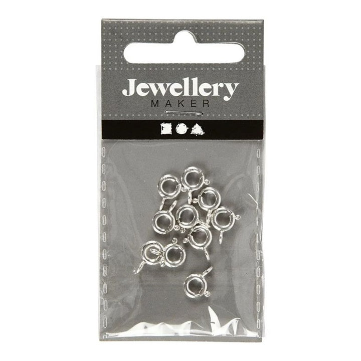 Silberne Federringklammern für Schmuck 6mm - 10er-Pack — Bild 3