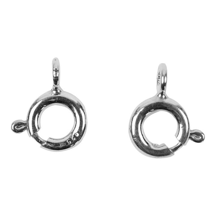 Silberne Federringklammern für Schmuck 6mm - 10er-Pack — Bild 1