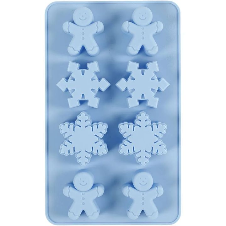 Silikonform 8 Stück | Schneeflocken und Lebkuchen — Bild 4