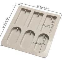 Silikonform für Guss - Rechtecke und Ovale mit Loch — Bild 1