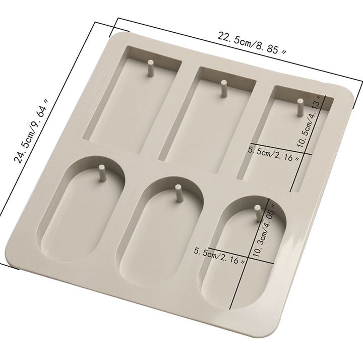 Silikonform für Guss - Rechtecke und Ovale mit Loch — Bild 4