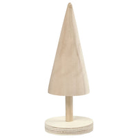 Skandinavischer Weihnachtsbaum aus hellem Pappelholz im minimalistischen Design.