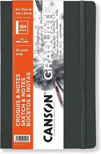 Skizzenbuch Canson Graduate Art Book 90 g/m² 184 Blatt 14 x 21,6 cm Softcover Dark Grey