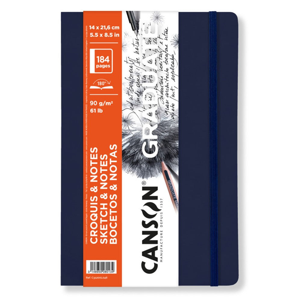 Skizzenbuch Canson Graduate Art Book 90 g/m², 184 Blatt, 14 x 21,6 cm, Softcover, Dark Blue