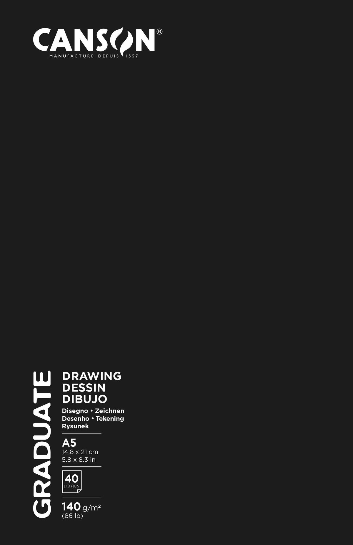 Skizzenbuch Canson Graduate Art Book Sketch & Draw 140 g/m², 40 Blatt, A5, Hardcover