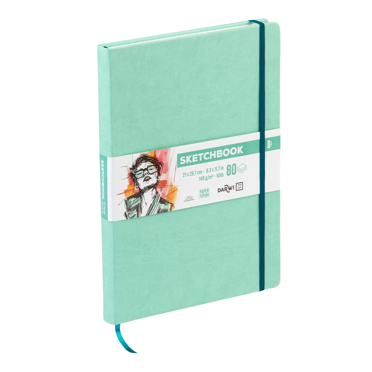 Skizzenbuch DARWI Mint Green A4 140 g/m² - 80 Blatt