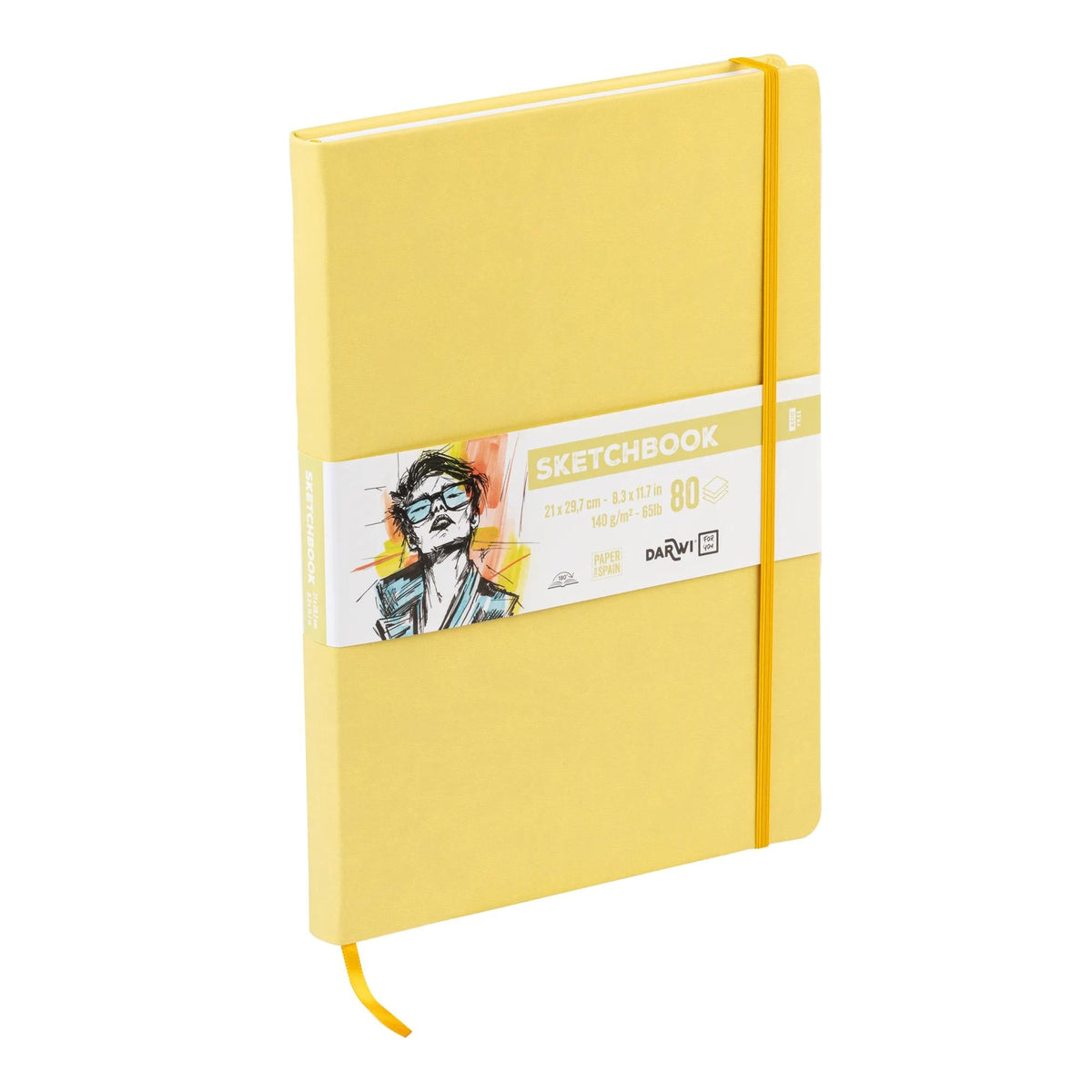 Skizzenbuch DARWI Soft Yellow A4 140 g 80 Blatt