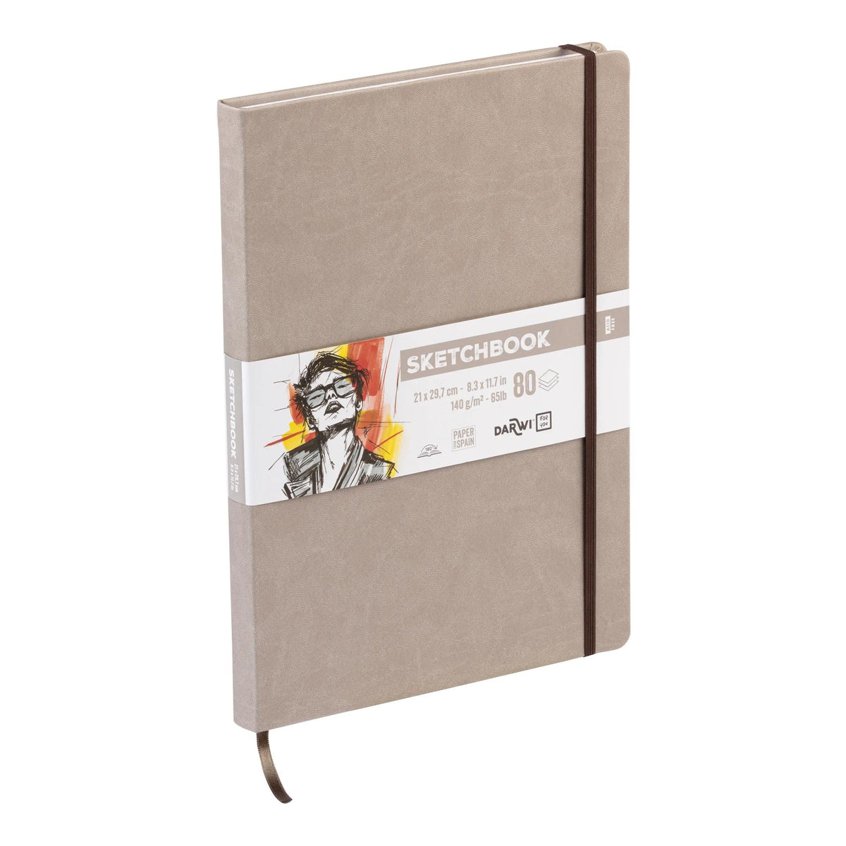 Skizzenbuch DARWI Taupe A4 140 g 80 Blatt