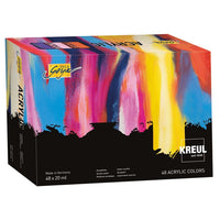 Solo Goya Acrylfarben-Set von Kreul mit 48 Tuben à 20 ml in leuchtenden Farbtönen.