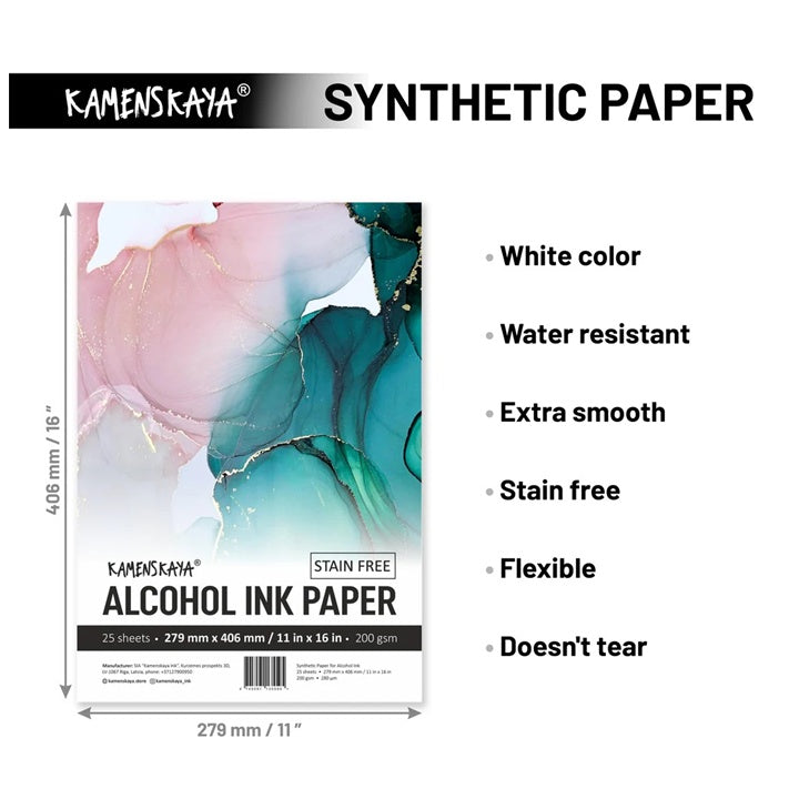 Synthetikpapier-Set für Alkohol-Tinten von KAMENSKAYA | verschiedene Größen — Bild 6