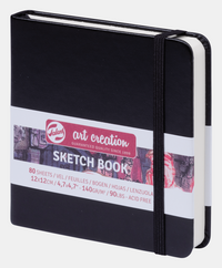 Skizzenbuch Talens Art Creation Black 12 x 12 cm, 140 g, 80 Blatt, Hardcover