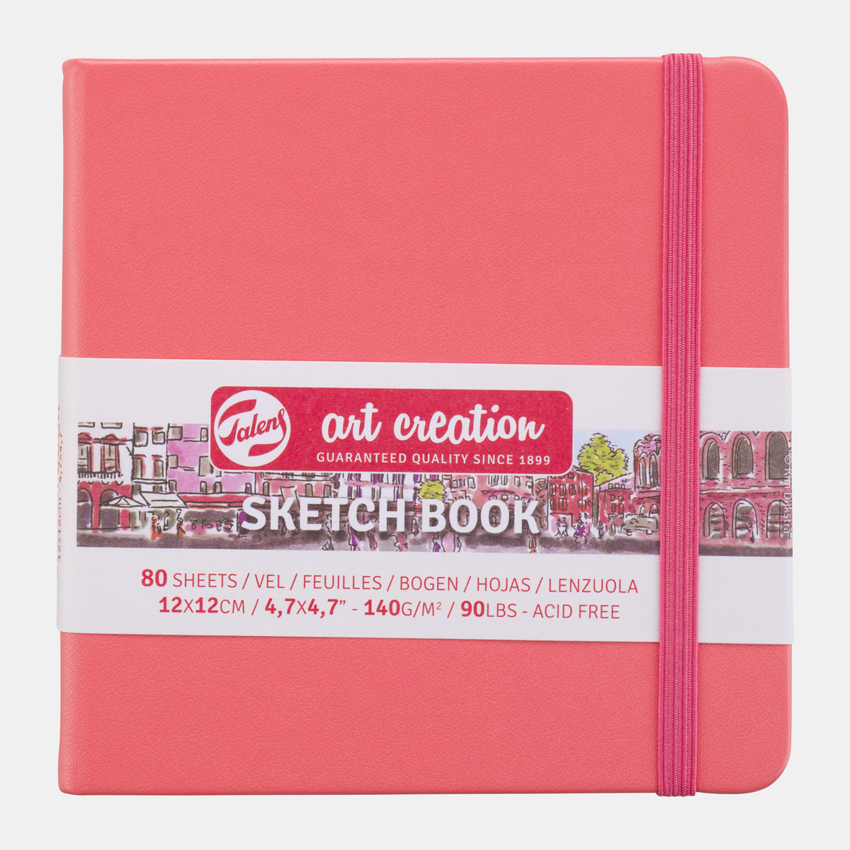 Talens Art Creation Skizzenbuch Coral 12 x 12 cm, 140 g, 80 Blatt, Hardcover