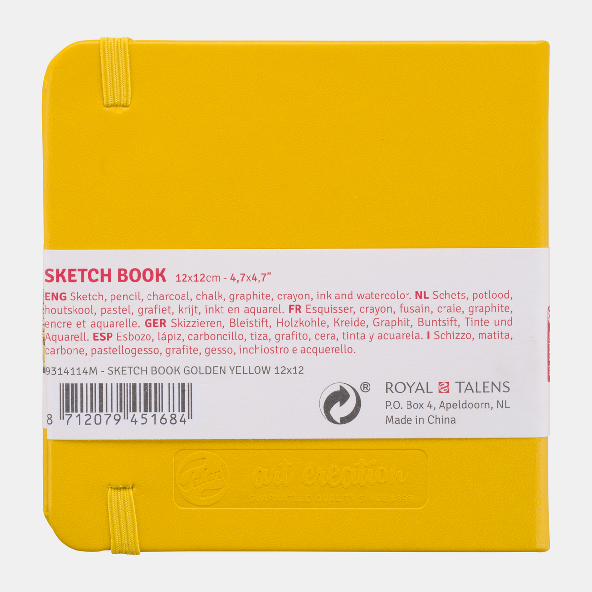 ROYAL TALENS Talens Art Creation Skizzenbuch Goldgelb 12 x 12 cm, 140 g/m², 80 Blatt