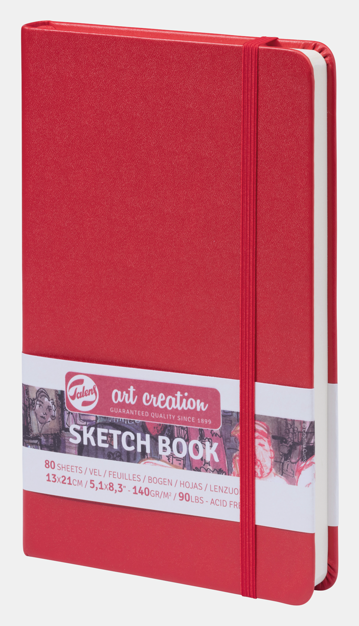 Skizzenbuch Talens Art Creation Red 13 x 21 cm, 140 g, 80 Blatt, Hardcover