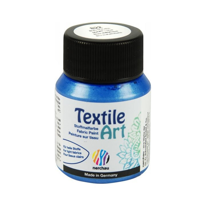 Textilfarbe für helle Stoffe 59 ml – Metallic Blau