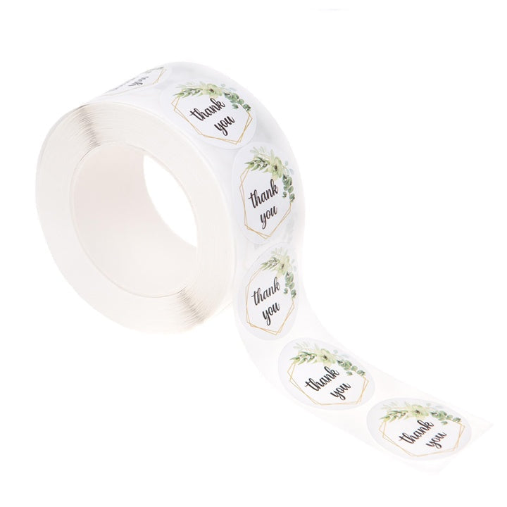 „Thank You“-Aufkleber mit Blumenmotiv – 500 Stück — Bild 2