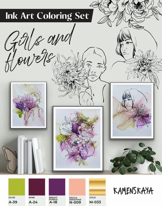 Tintenset KAMENSKAYA 'GIRLS AND FLOWERS' — Bild 9