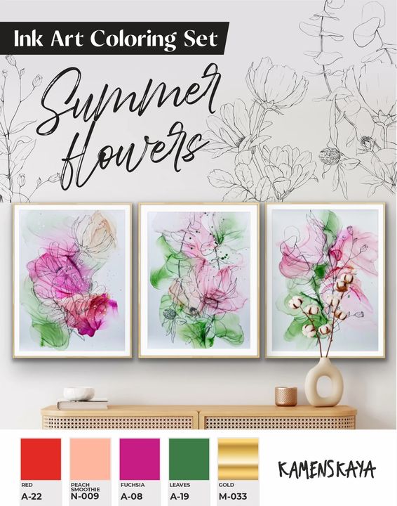 Tintenset KAMENSKAYA 'SUMMER FLOWERS' — Bild 9