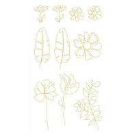 Transparente PVC-Sticker | Goldene Blumen, 43 Teile — Bild 3