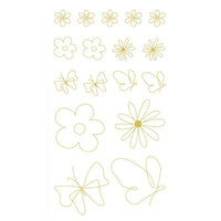 Transparente PVC-Sticker | Goldene Blumen, 43 Teile — Bild 4