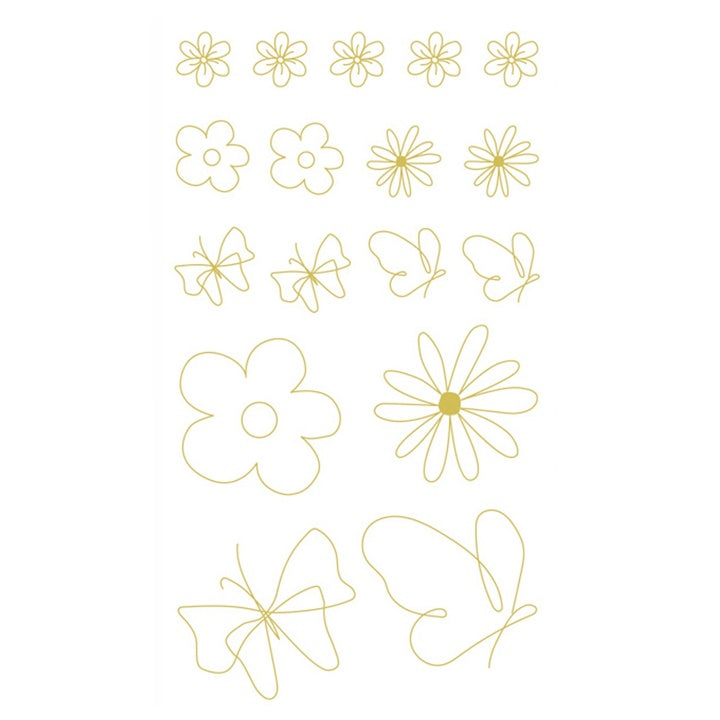 Transparente PVC-Sticker | Goldene Blumen, 43 Teile — Bild 4