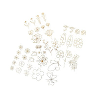 Transparente PVC-Sticker | Goldene Blumen, 43 Teile — Bild 5
