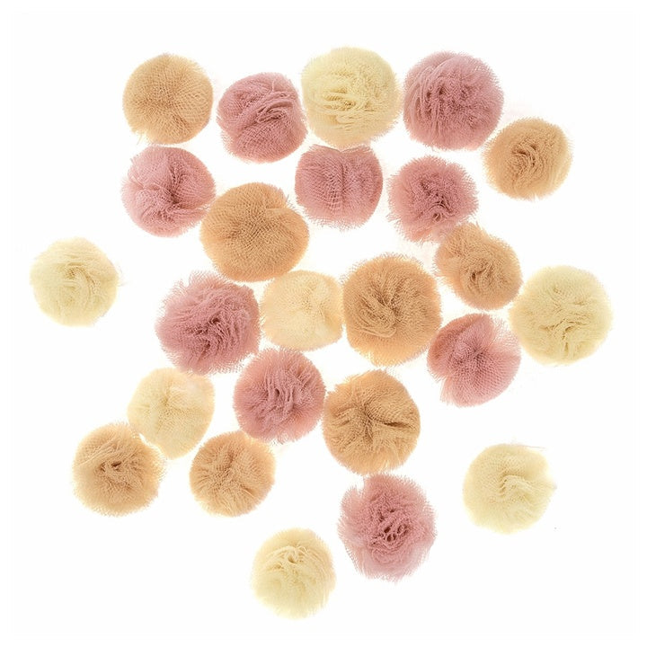 Tüll Pom Poms zum Basteln | 24 Stück, Nude-Töne — Bild 6