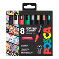 Posca Markersets PC-5M CHRISTMAS, 1,8 - 2,5 mm, Weihnachtsfarben - 8 Stk.