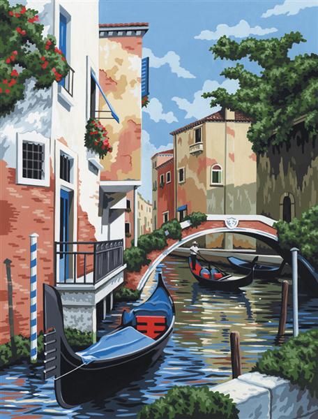 Venezianische Landschaft Malen-nach-Zahlen-Leinwand-Set — Bild 1
