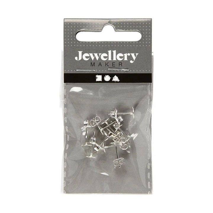 Versilberte Ohrstecker 13 mm - 10 Stück — Bild 5