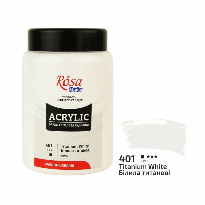 ROSA STUDIO Acrylfarbe, 400 ml – Titanweiß (401)