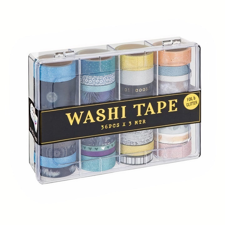 Set aus 36 Washi Tapes in dunklen Farben für kreative Bastelprojekte | ARTMIE