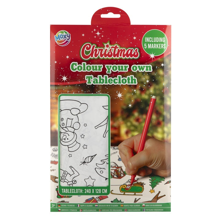 Weihnachtliches Tischtuch zum Ausmalen mit Markern 240x128 cm — Bild 3