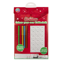 Weihnachtliches Tischtuch zum Ausmalen mit Markern 240x128 cm — Bild 1
