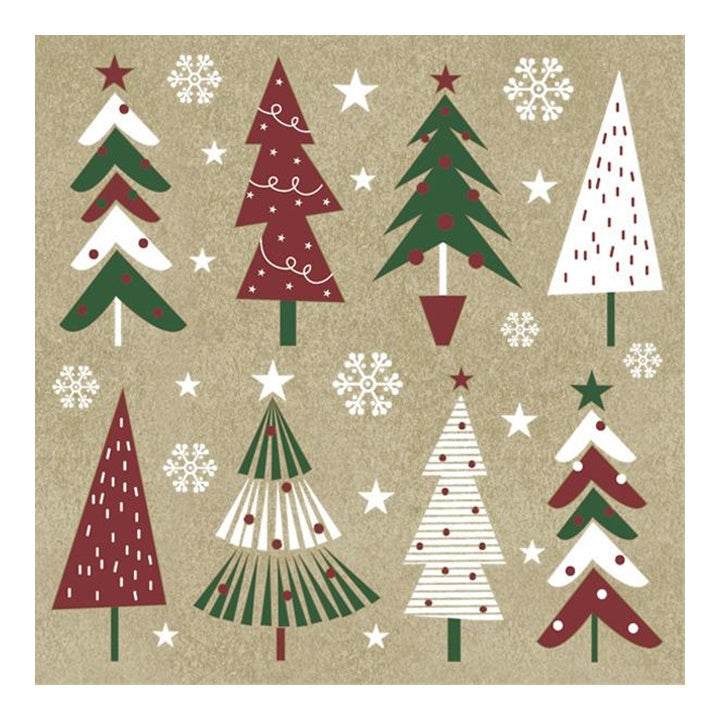Weihnachtsbäume Decoupage-Servietten - 1 Stück — Bild 1