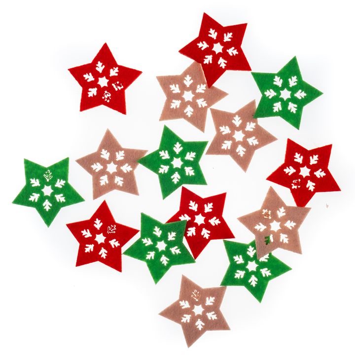 Weihnachtsfilz Sticker | Stern 15 Stück — Bild 1