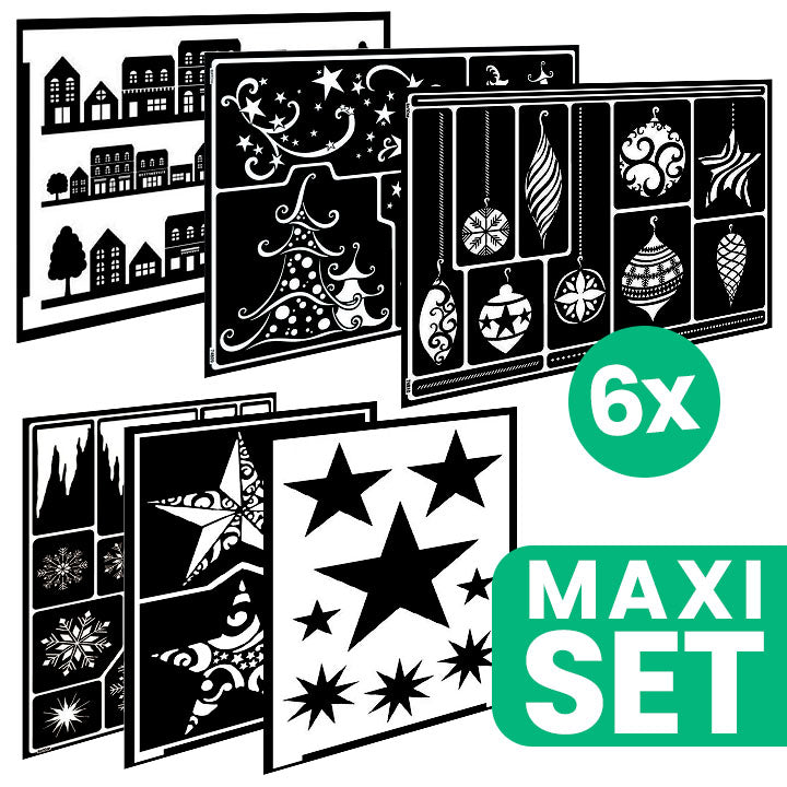 Weihnachtsmotiv-Malschablonenset - 6 Stück — Bild 2