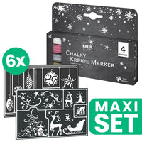 Weihnachtsschablonensammlung 6 Stück + Kreidemarker-Set für Glas — Bild 2