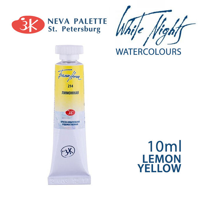 White Nights Aquarellfarbe 10 ml | verschiedene Farbtöne - Zitronengelb