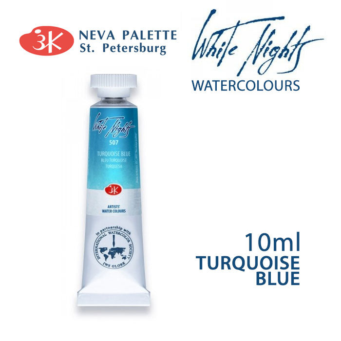 White Nights Aquarellfarbe 10 ml | verschiedene Farbtöne - Türkisblau