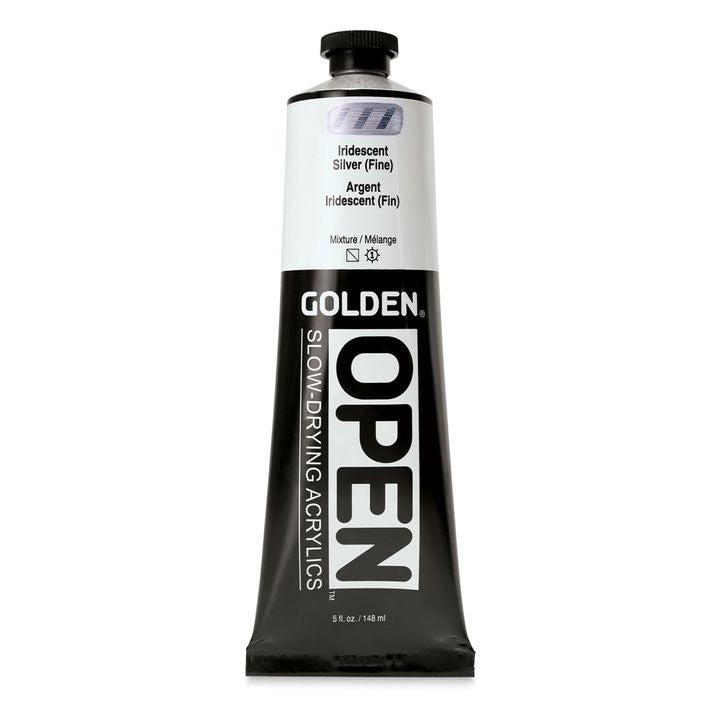 GOLDEN OPEN Slow-Drying Iridescent Acrylfarbe 148 ml – 7487 Silber Fein