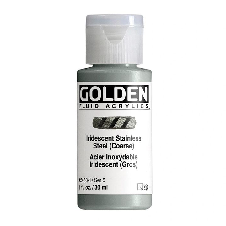 GOLDEN Fluid Iridescent Acrylfarbe 118 ml – 2458 Stahl
