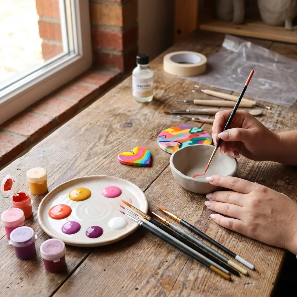 Das fertige Projekt mit Acrylfarben bemalen und mit Firnis versiegeln