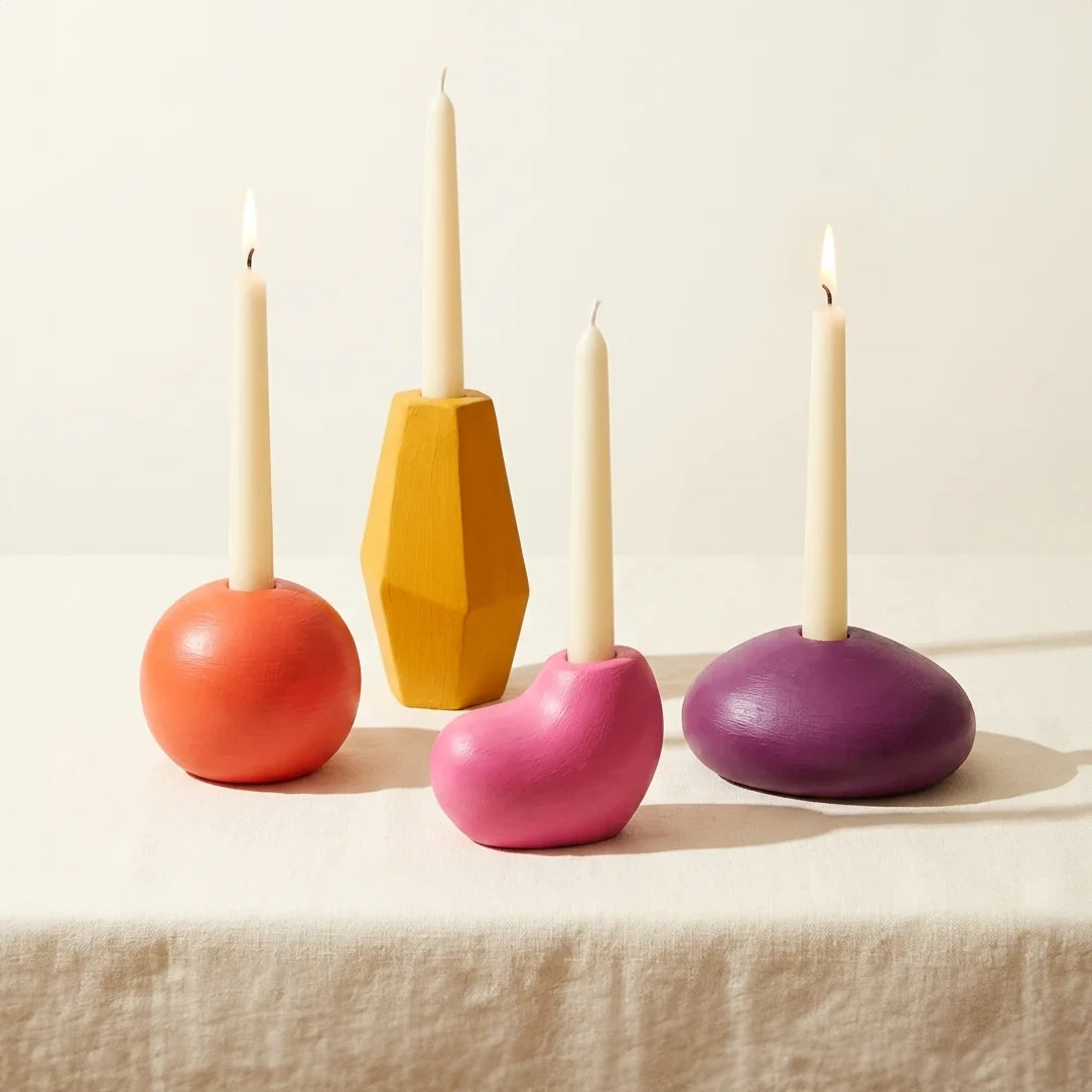 Handgeformte Kerzenhalter aus Clay with me