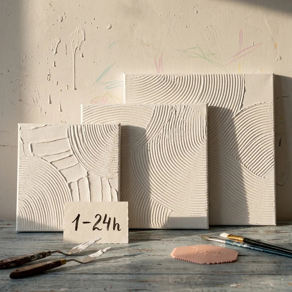 Reliefs aus 3D Strukturpaste trocknen an der Luft — 1 bis 24 Stunden
